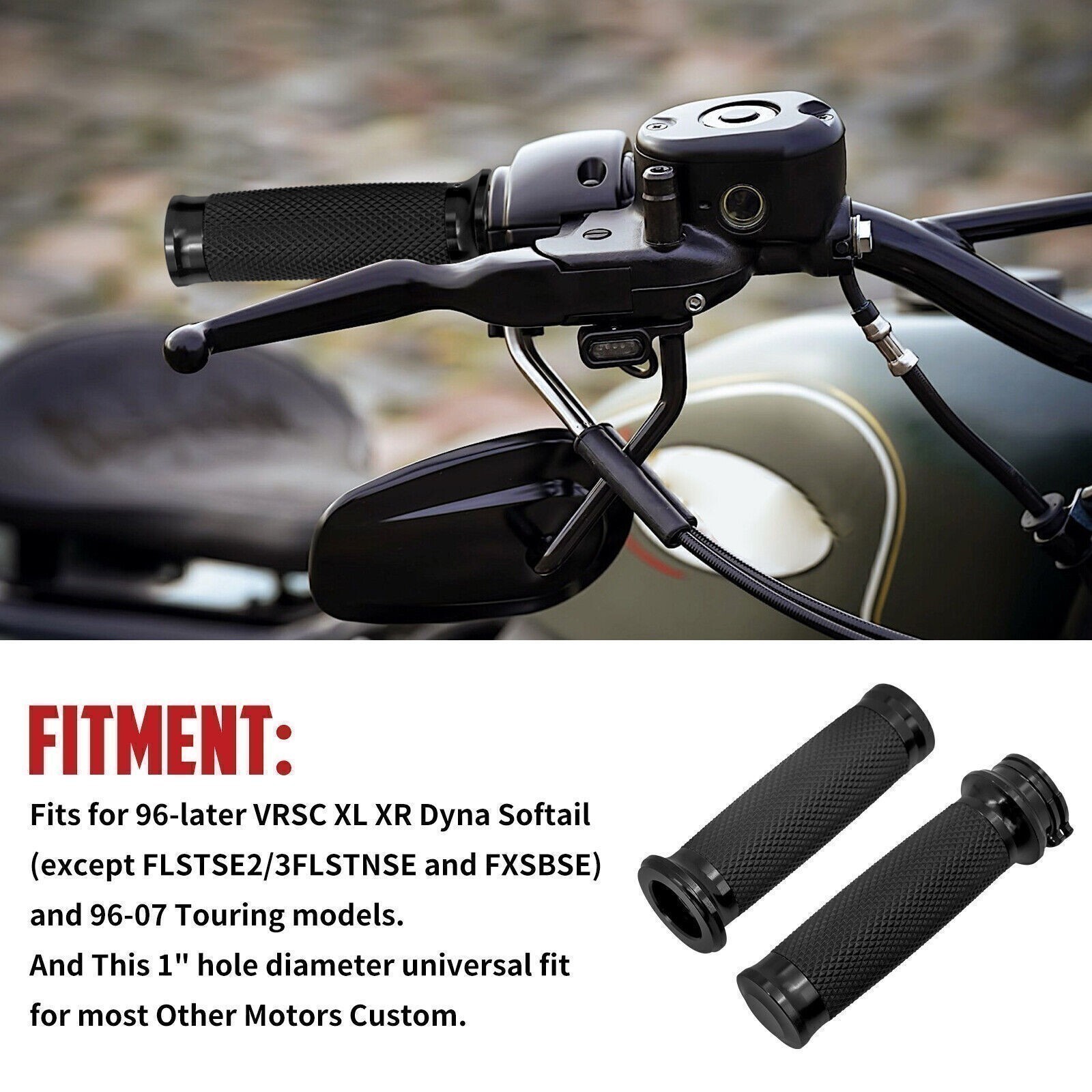 1″ Inch Motorcycle Handle Bar Hand Grips For Harley Honda Yamaha Kawasaki Upgrad