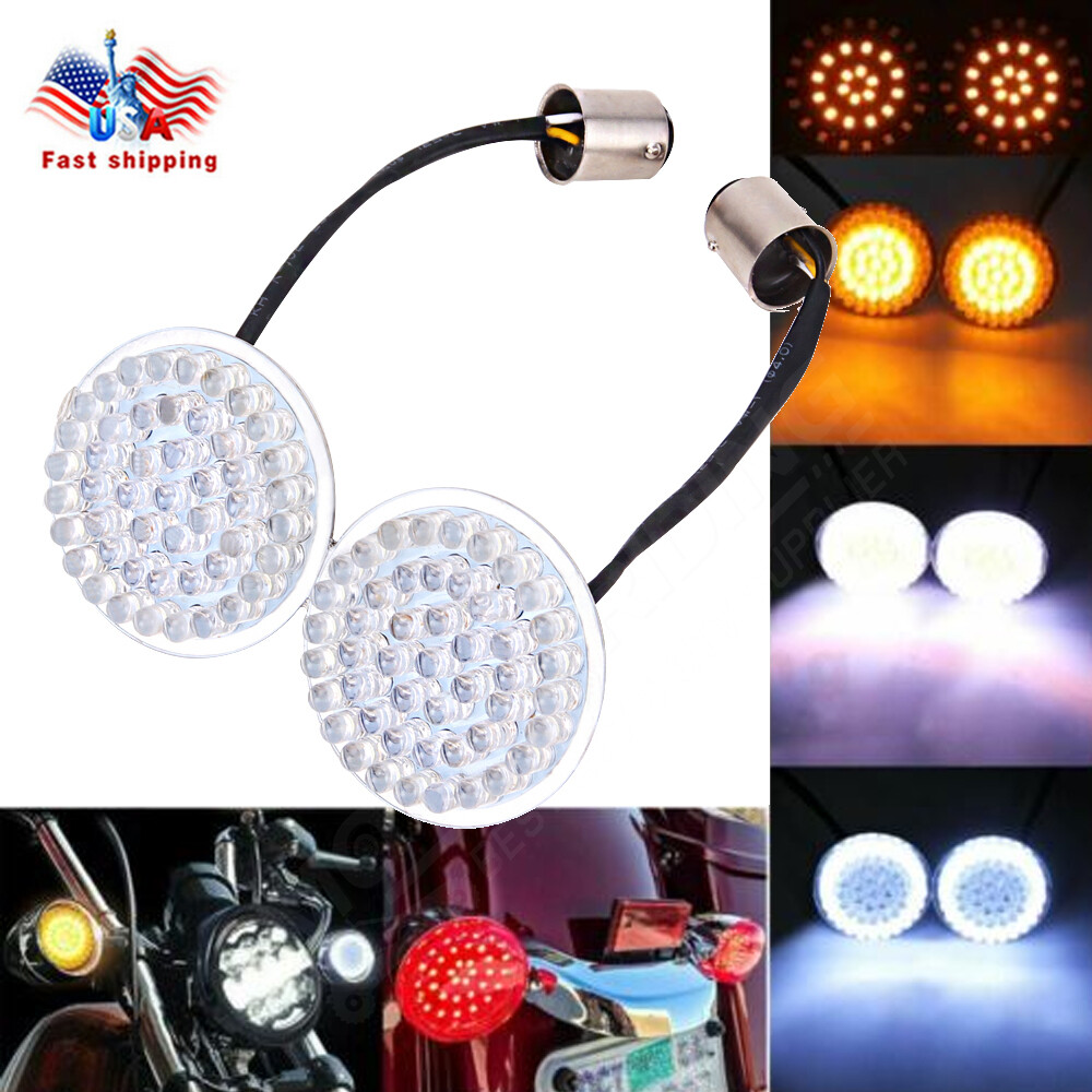 2Pcs 1157 LED Turn Signals Blinker Light For Harley Dyna Street Glide Road King