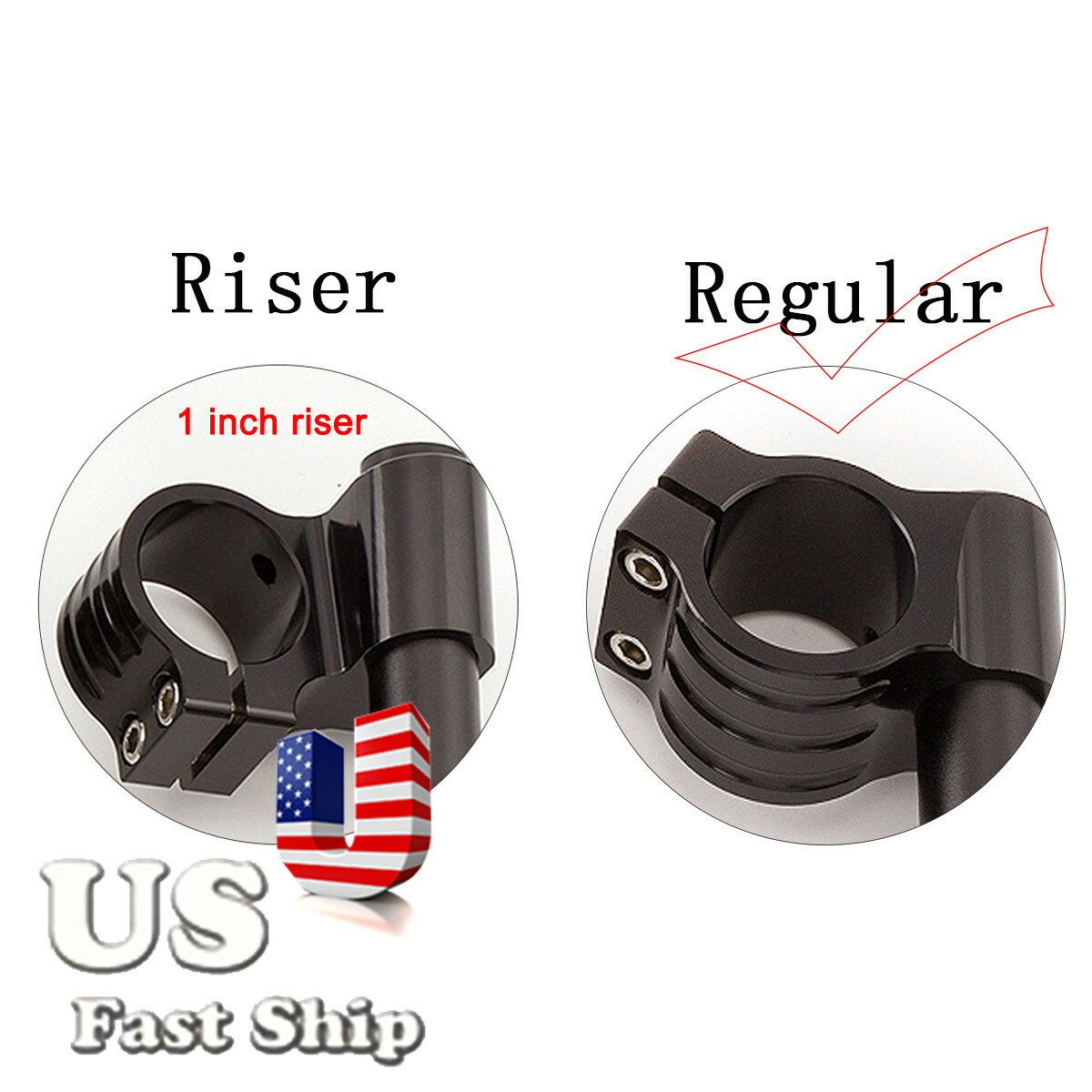 CNC Regular 31mm Handle Bar Fitk Clipon Handlebars Clip Ons Clamp Black 22mm Set
