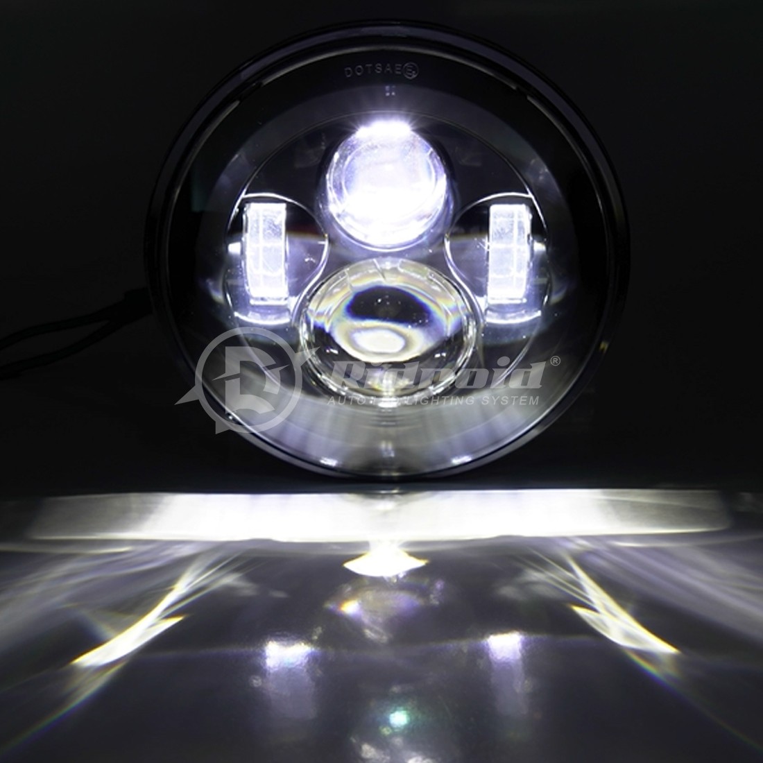 DOT 7″ Inch Round LED Headlight High Low Beam for Harley Davidson Fat Boy FLSTF