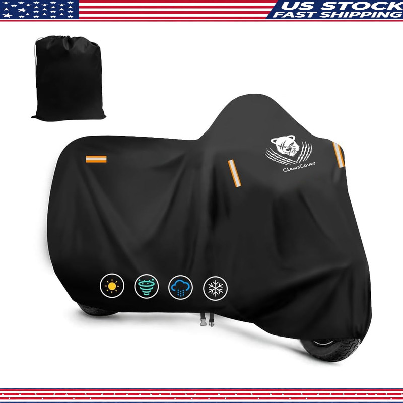 Motorcycle Cover Waterproof Breathable Durable Oxford Cloth, Weatherproof Moped