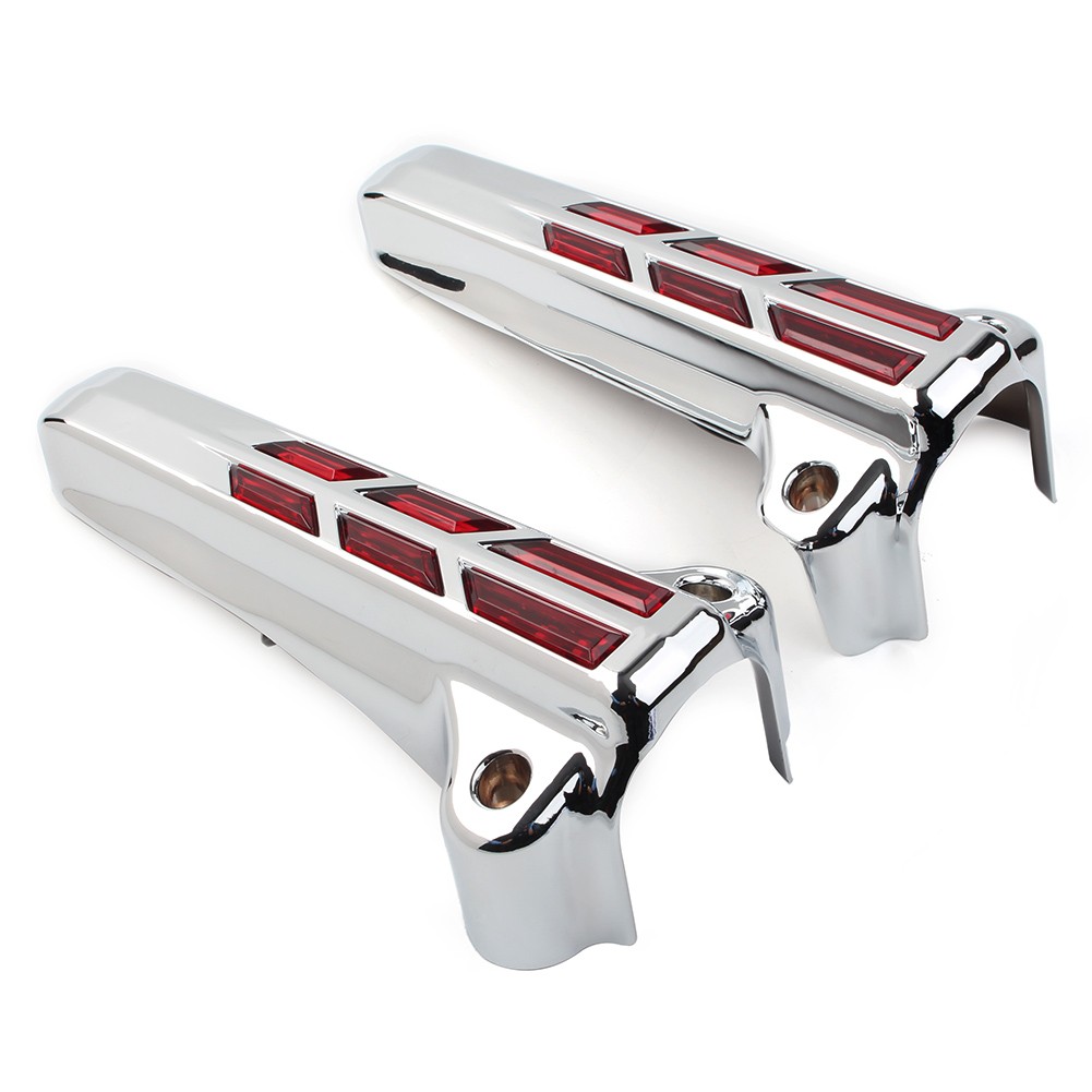Front Lower Fork Leg Covers LED Smoke Light For Harley Touring FLHX FLHR FLHTK