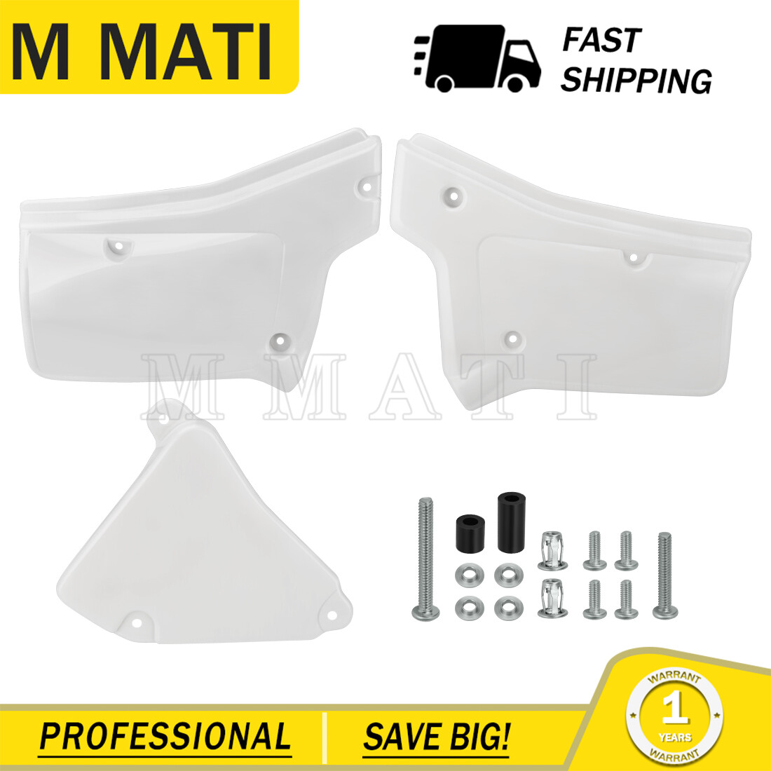 White Side Panels Covers Fender Plastic Body For Honda 1984-2002 XR200R XR250R