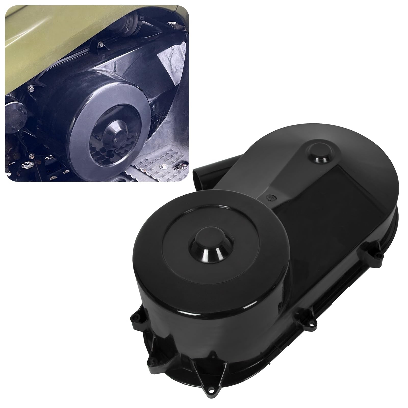 HECASA Clutch Cover Compatible with 1994-2003 Polaris Sportsman MEDIUM, BLACK