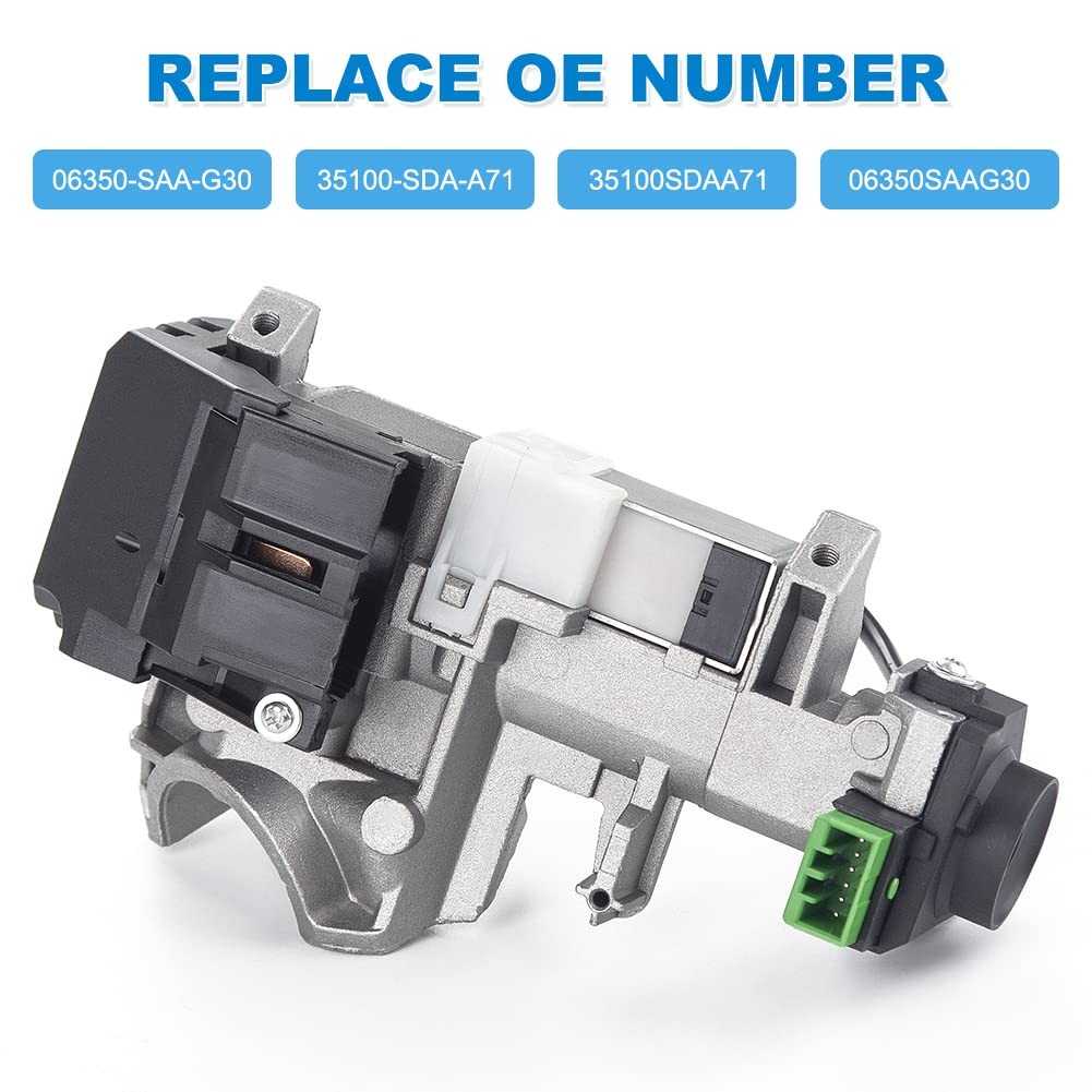WMPHE Ignition Switch Lock Cylinder Assembly with 2 Keys and ID48 Chip Silver