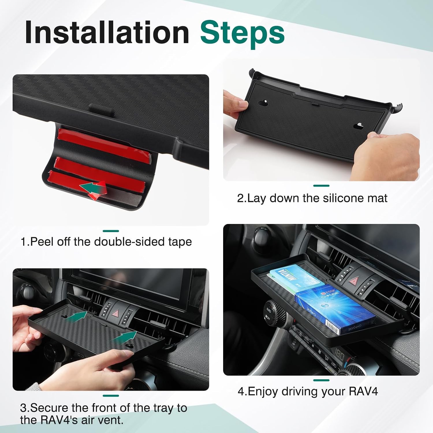Center Console Organizer Toyota RAV4 2019 2020 2021 2022 2023 2024 2025 Silicone