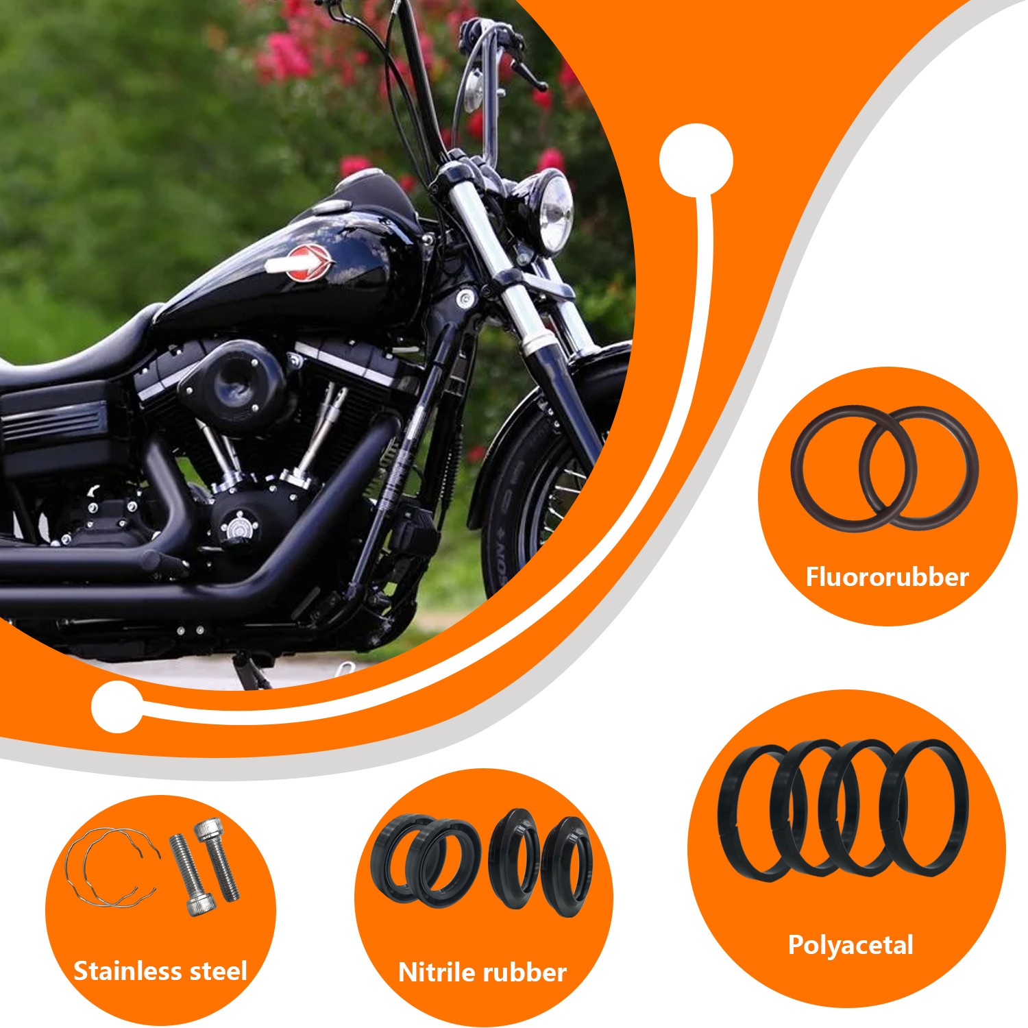 Fork Seals Rebuild Kit 39mm For Harley Sportster 883 1200 XLH1200 XL883 1988-15