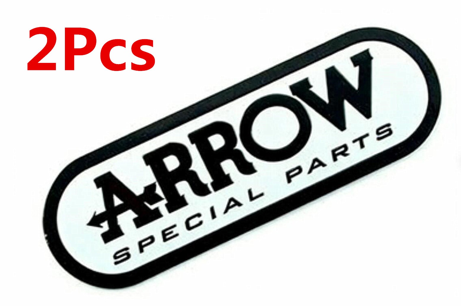 2Pcs Motorcycle ARROW Aluminium Heat-Resistant Decal Exhaust Racing Pipe Sticker