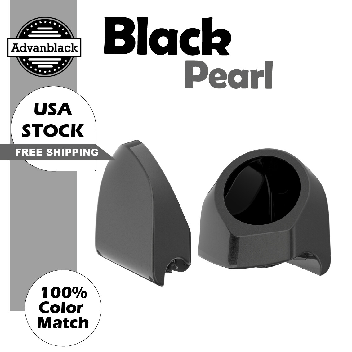 Black Pearl 6.5 inches Speaker Pods Fits Advanblack & Harley King Tour Pack