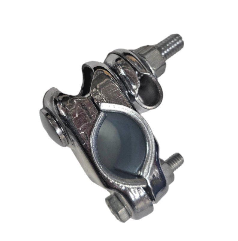Pair (2 Units) Chrome Round Crash Bar Clamp Brackets – Mirror & Accessory Fixing