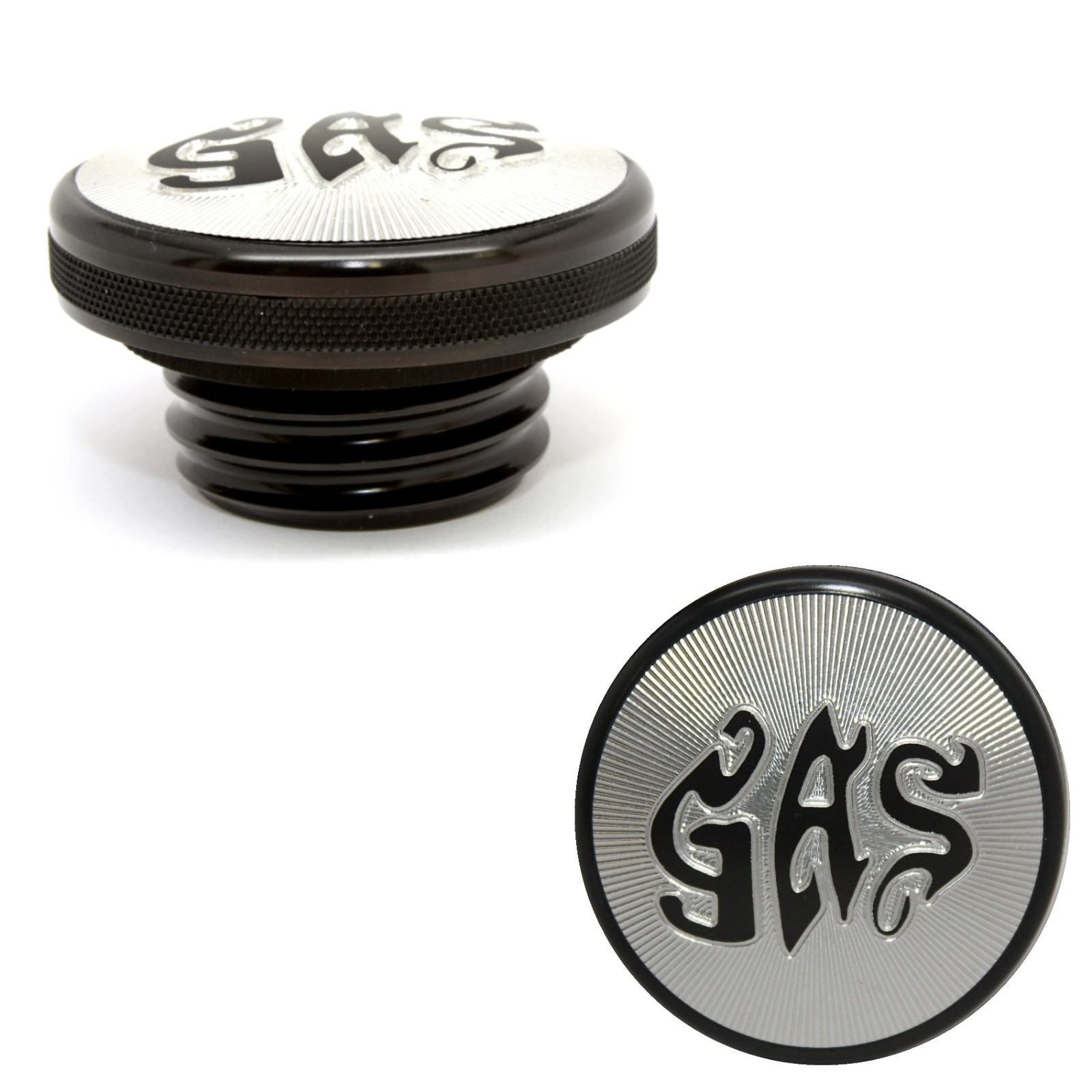 Motorcycle Gas Tank Cap for Harley Davidson 1983 and up – Black Anodized Alum.