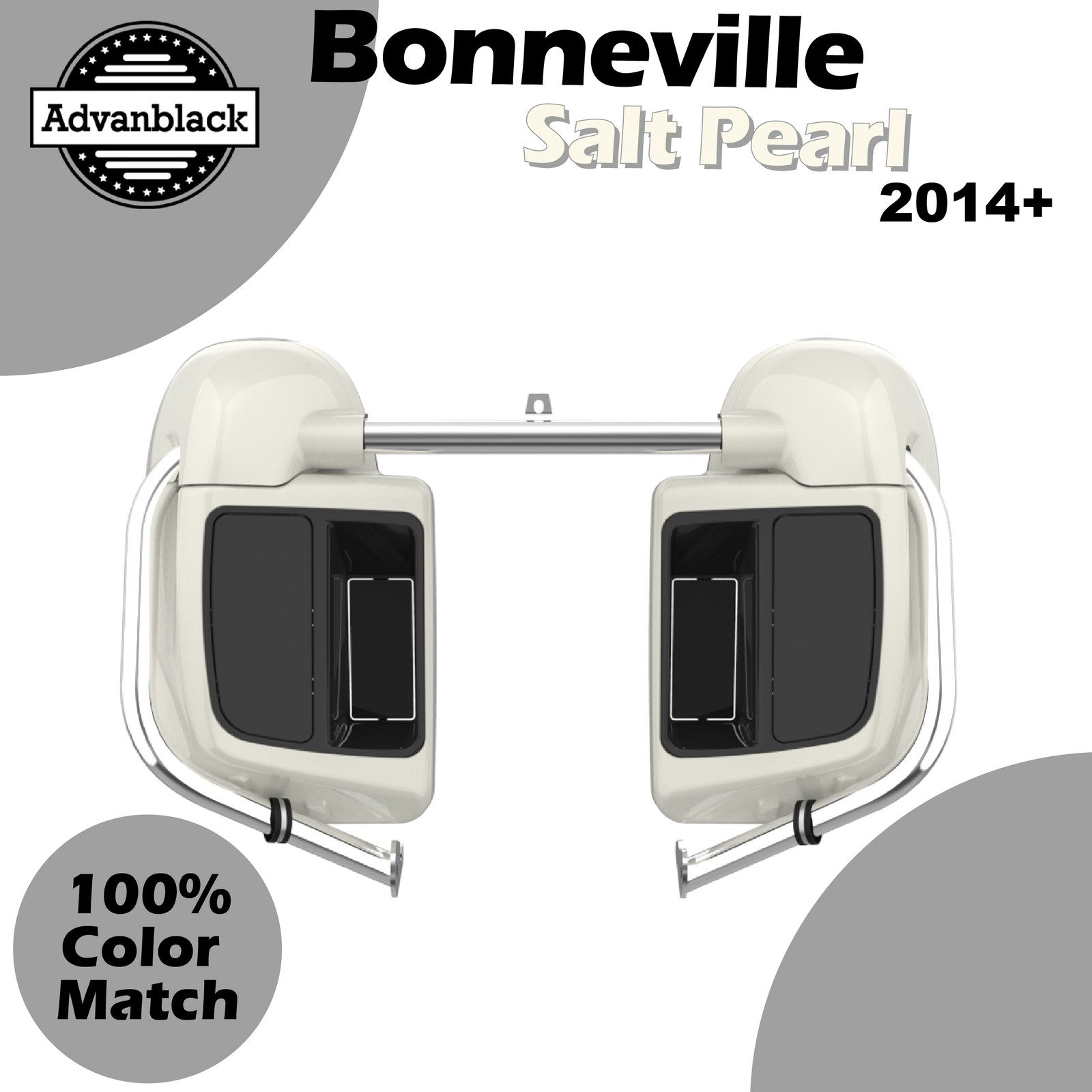 Advanblack Lower Vented Fairing BONNEVILLE SALT PEARL Fits 2014+ Harley Touring