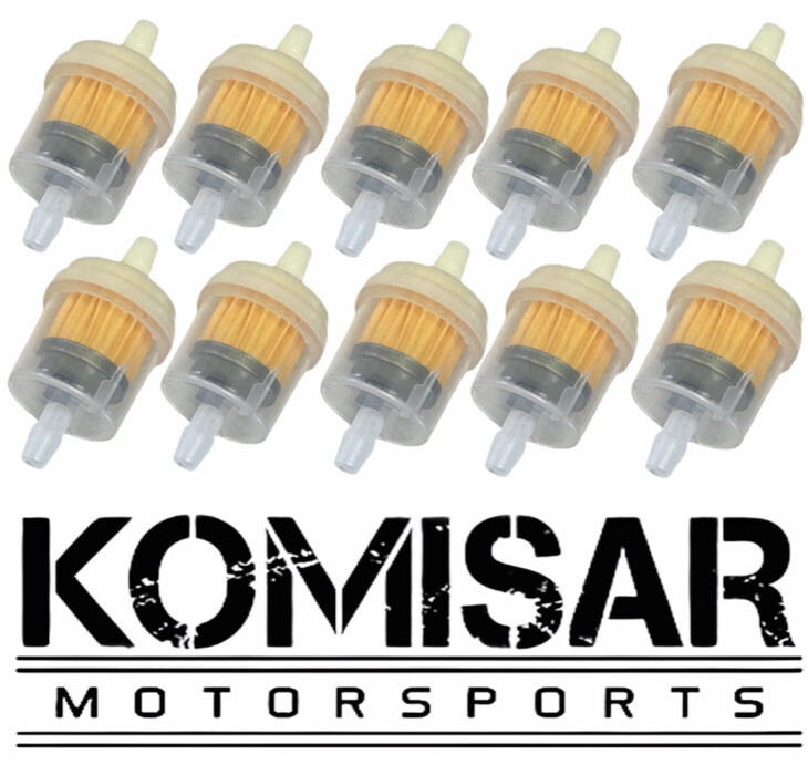 10pcs 1/4″ Motorcycle Inline Gas Fuel Filter for Dirt Bike ATV UTV Snowmobile