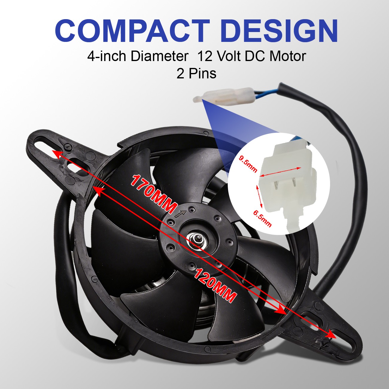 4inch Universal Motorcycle Radiator Cooling Fan Electric Fan For Dirt Bike ATV
