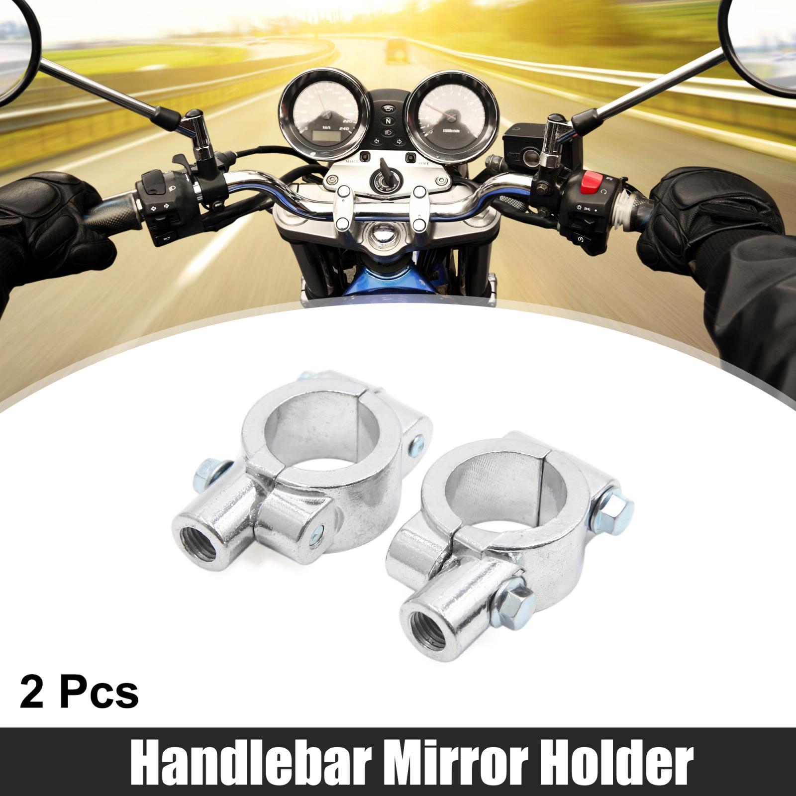 Pair 10mm Thread 1″ Motorcycle Handlebar Mirror Holder Clamp Adaptor