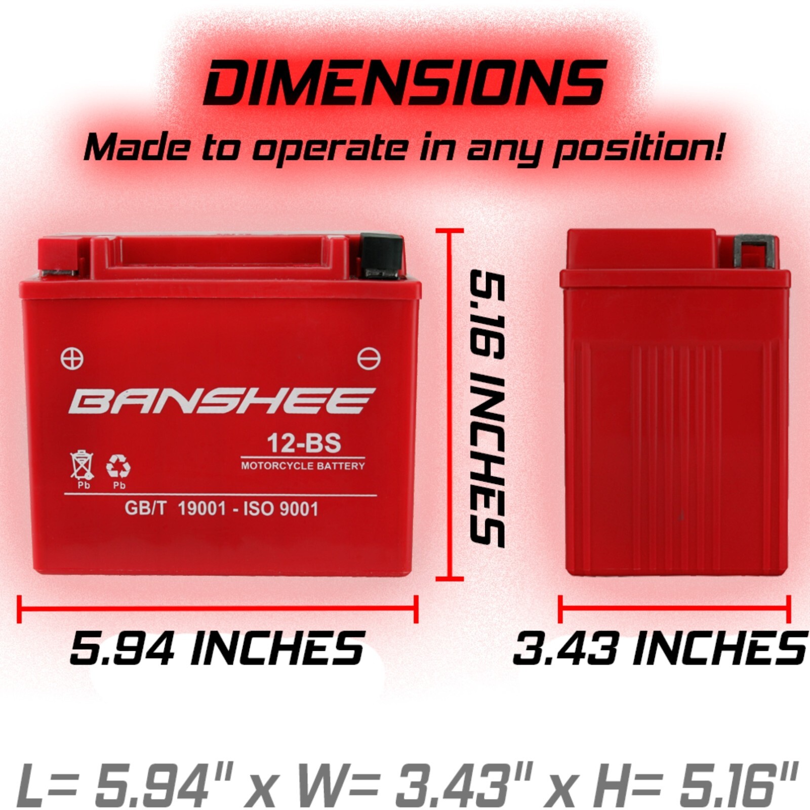 Banshee 12-BS Motorsports Battery Compatible with Suzuki M50 Boulevard Limited
