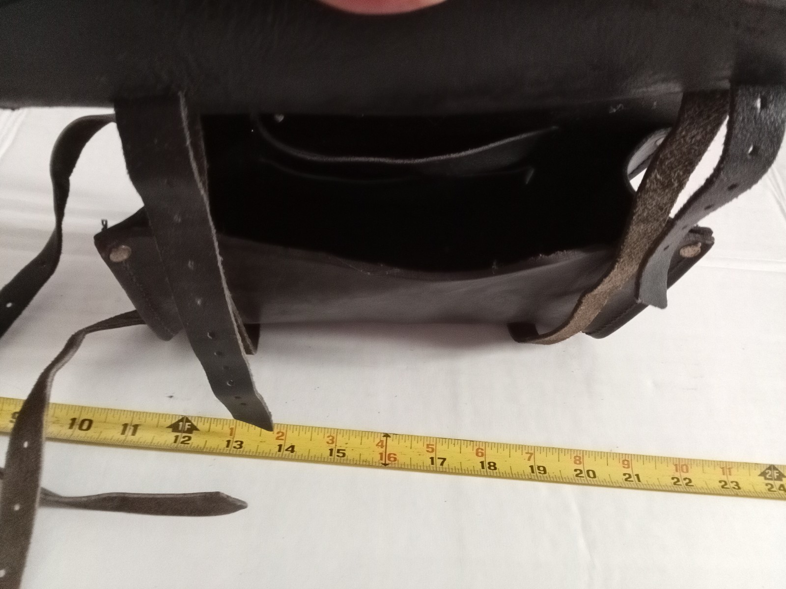 Genuine Leather Eagle Motorcycle storage accessory bag.