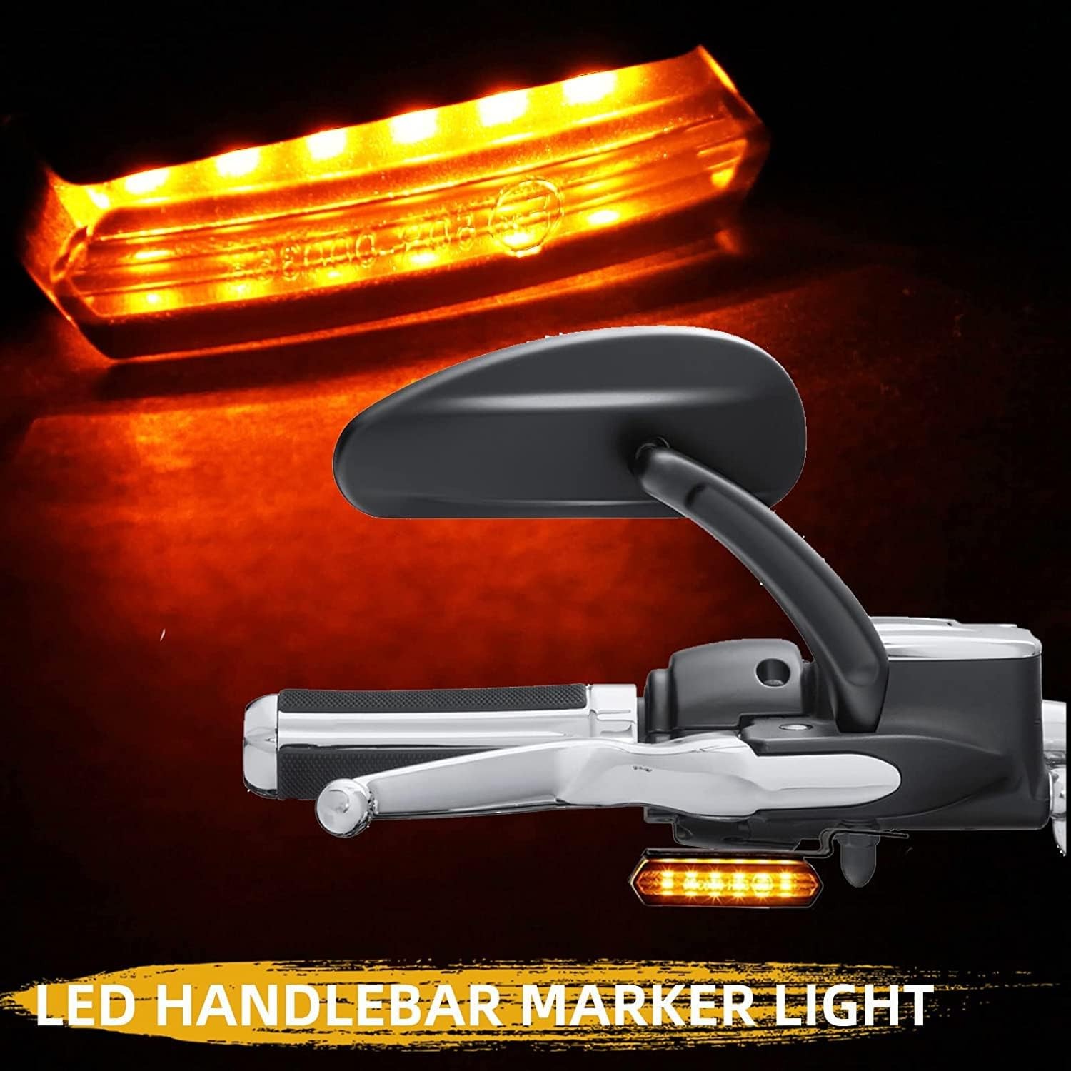 LED Motorcycle Turn Signals Handlebar Light For Harley V-Rod Softail Fatboy Dyna