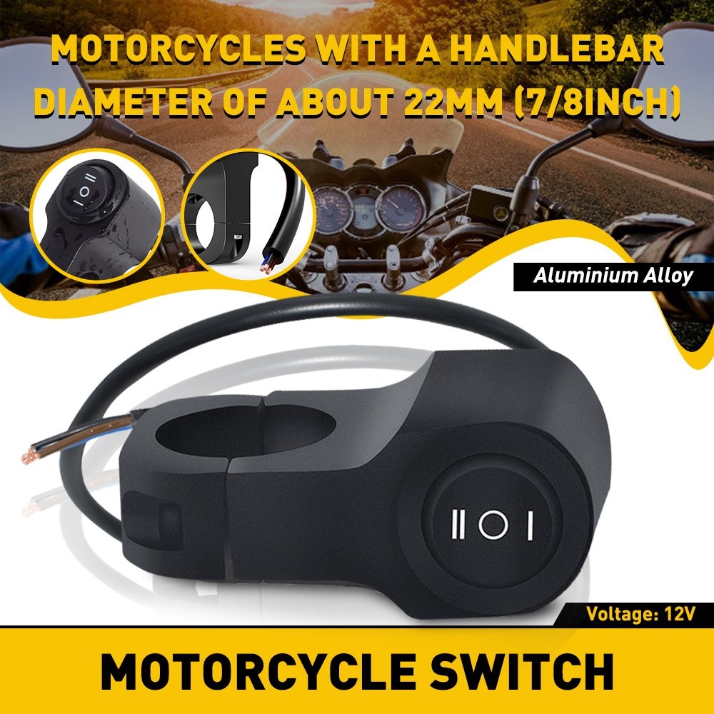 2X 7/8″ Motorcycle Handlebar Mount ON-OFF Switch 12V For Headlight Fog Lights La