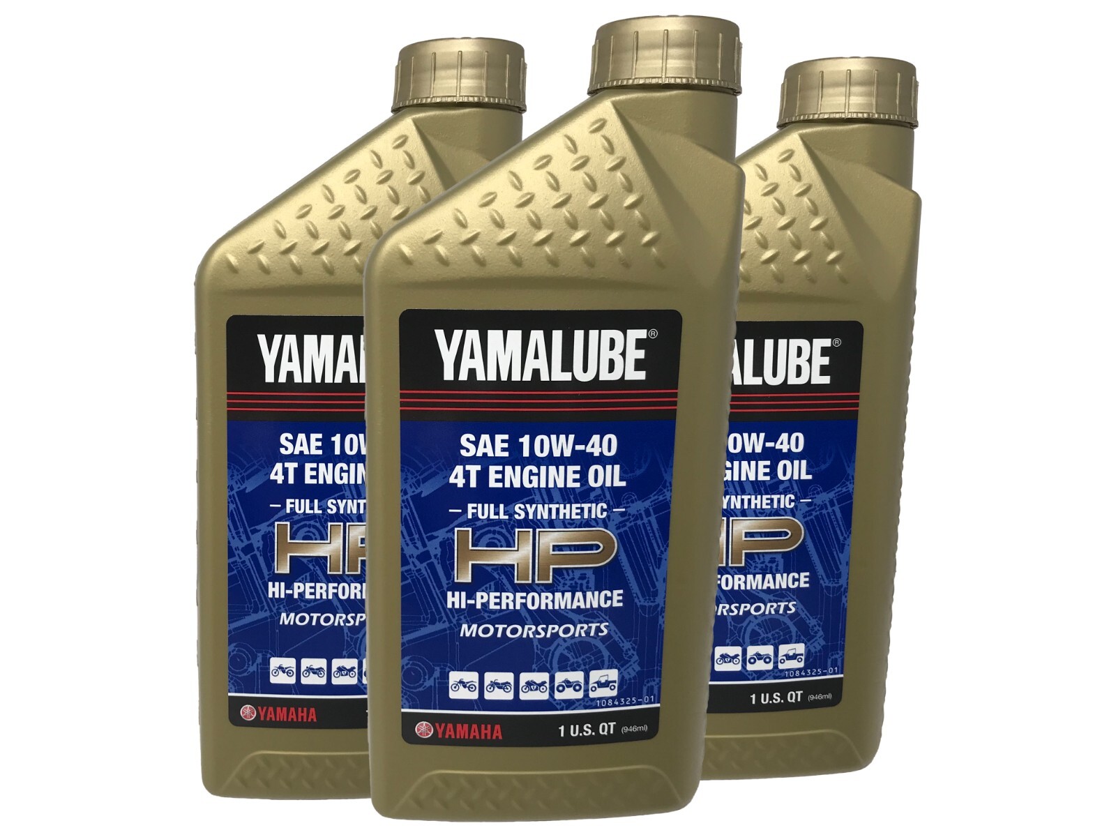 Yamaha Genuine OEM Yamalube Full Synthetic 10W-40 Oil LUB-10W40-FS-12 – 3 Pack