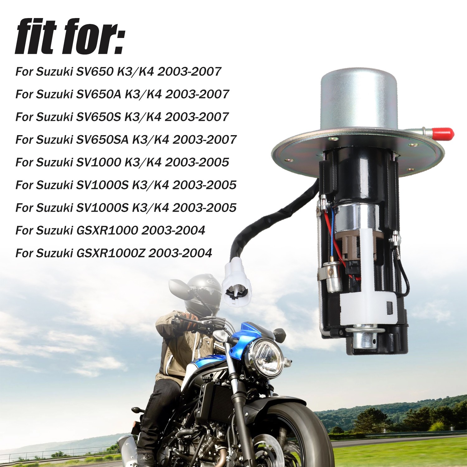 1x Fuel Pump Assembly for 2003-2007 Suzuki GSXR1000 SV650 SV1000 15100-35F30