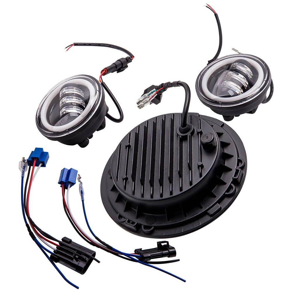 7 INCH LED Headlight 100W+ 4.5 INCH Fog Passing Lights 40W For Harley Davidson