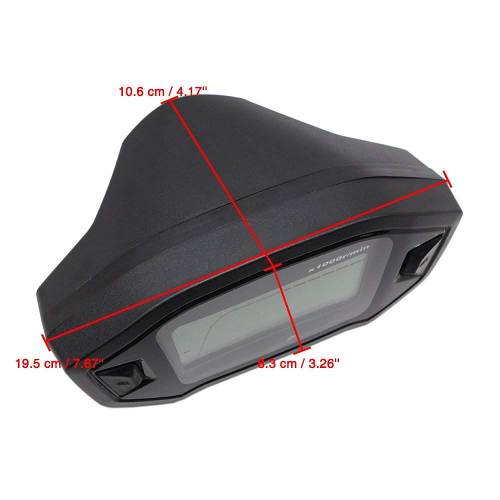 Fit for 12V Universal Motorcycle Speedometer Odometer Tachometer LCD Digit Gauge