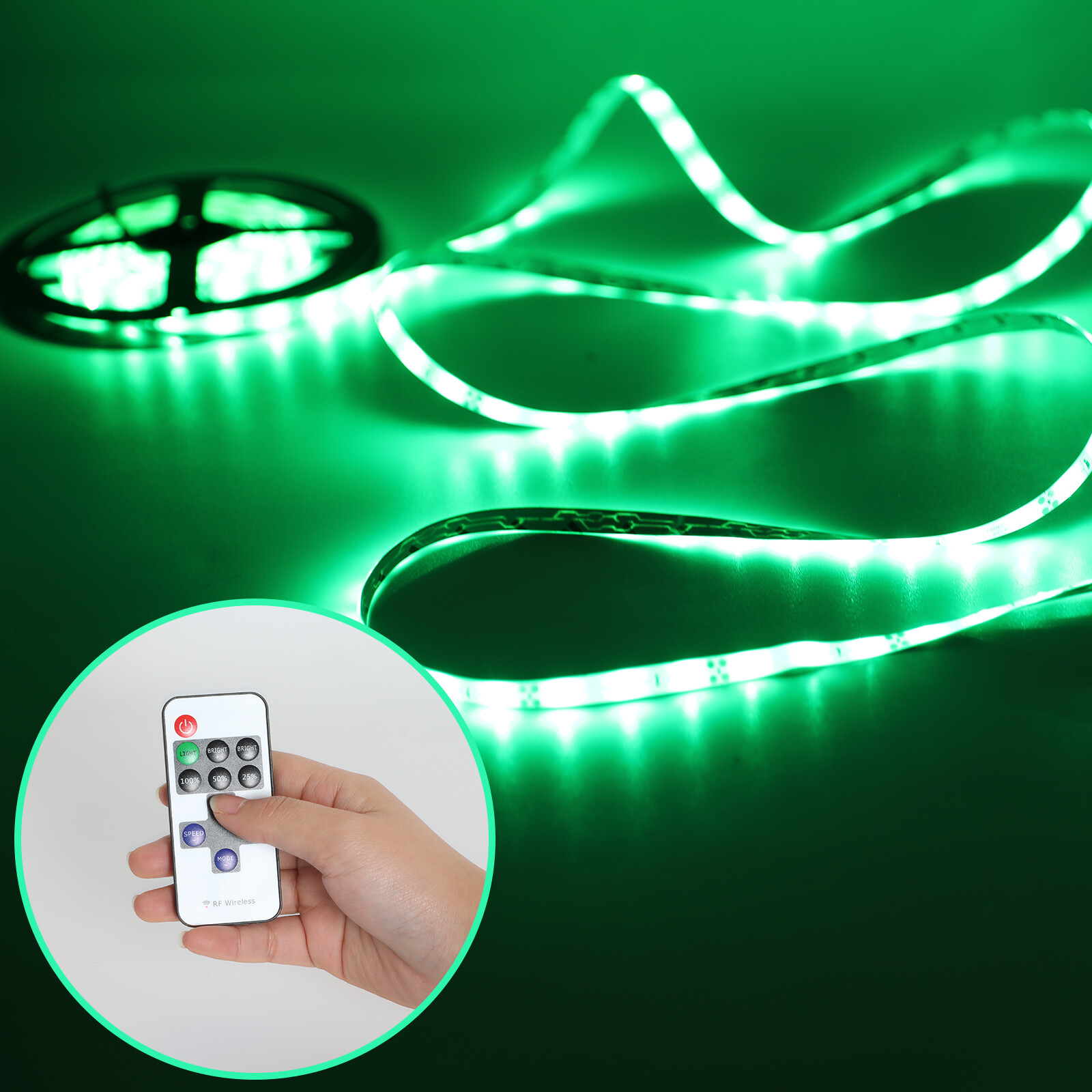 Green LED Auto Car Interior Accessories Decor Atmosphere Wire Strip Light Lamp