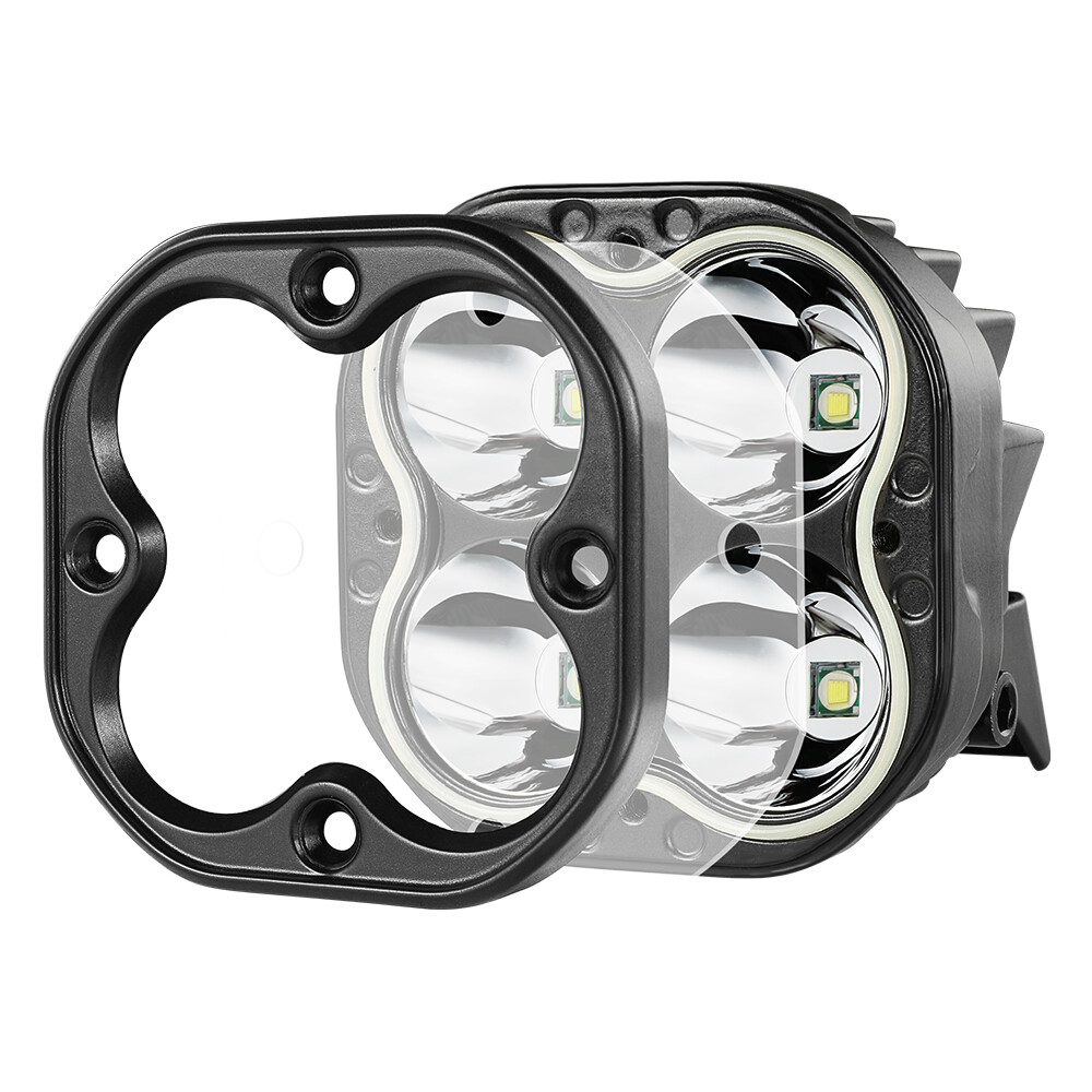 2x 80W LED Spot Light Auxiliary Headlight Driving Fog Lamp Motorcycle Wiring Kit