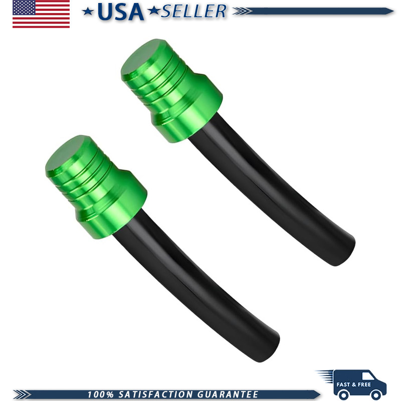 2 PCS Motorcycle Gas Cap Vent Hose, CNC Aluminum One-Way Valve BreatColor: Green