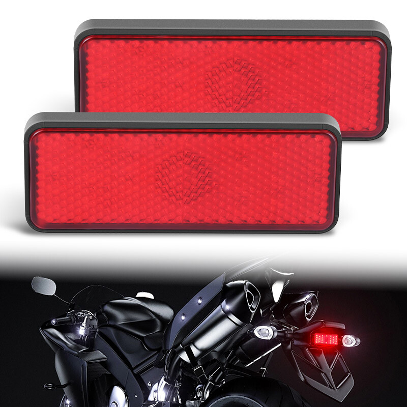2X Motorcycle Rectangle 24 LED Reflector Stop Tail Brake Turn Signal Light Lamp