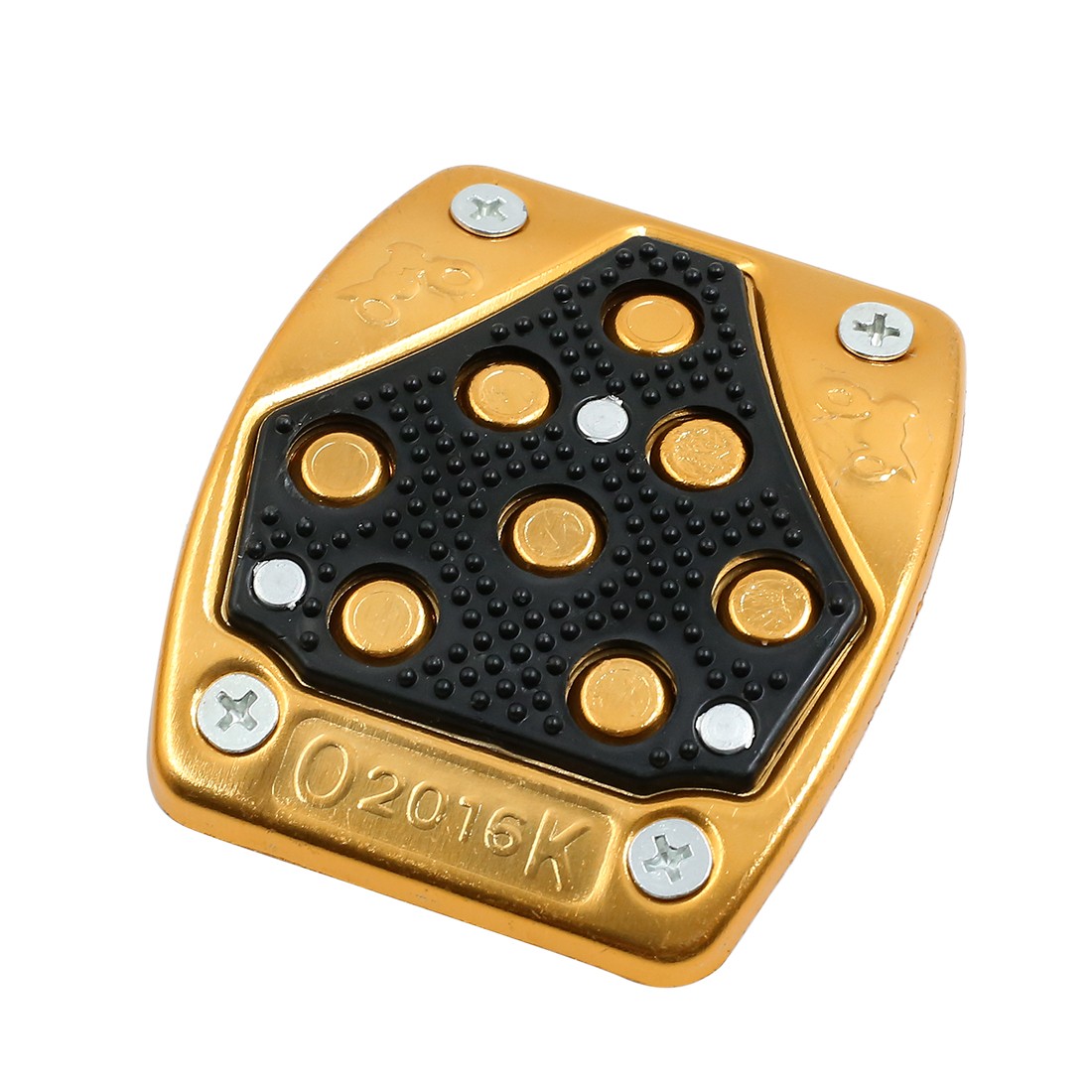 Gold Tone Black Aluminium Alloy Motorcycle Footrest Foot Peg Brake Pedal Pad