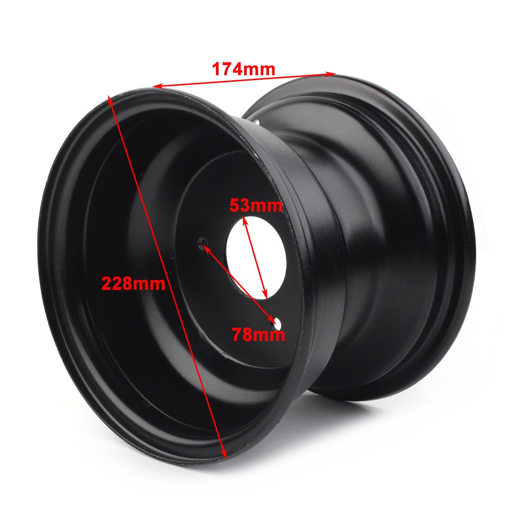 US Black 18X9.50 – 8 8“ Inch 3 Hole Rear Back Wheel Rim Quad Dirt Bike ATV Buggy