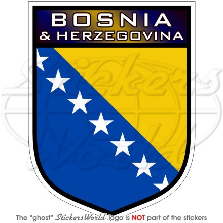 BOSNIA & HERZEGOVINA Shield 100mm (4″) Vinyl Bumper Sticker Decal