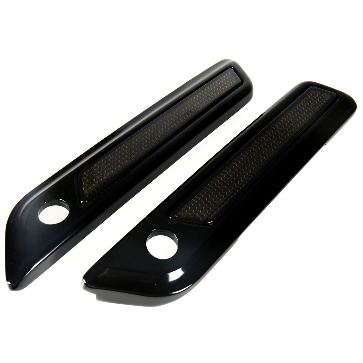 Black Hard Saddlebag Latch Cover&Smoke Reflectors For Harley 14-23 Touring US