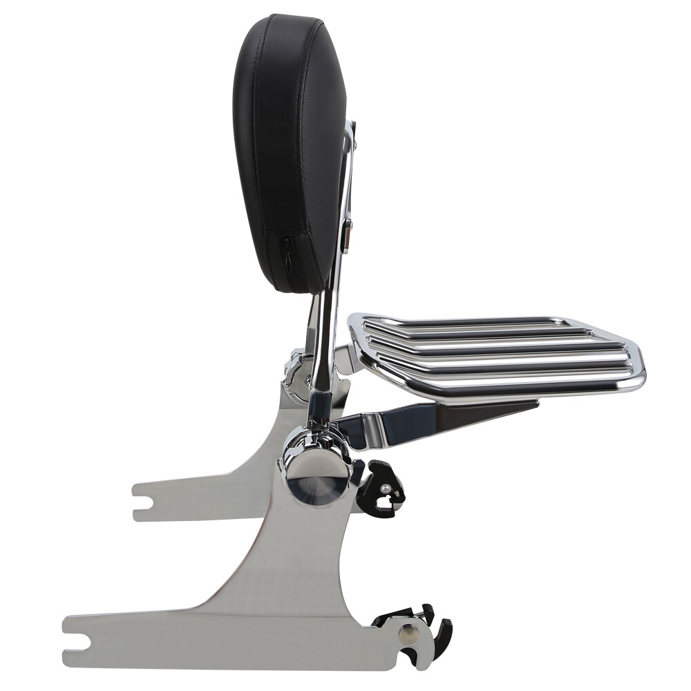 Detachable Backrest Sissy Bar Luggage Rack For Harley Dyna FXD Super Glide 00-05