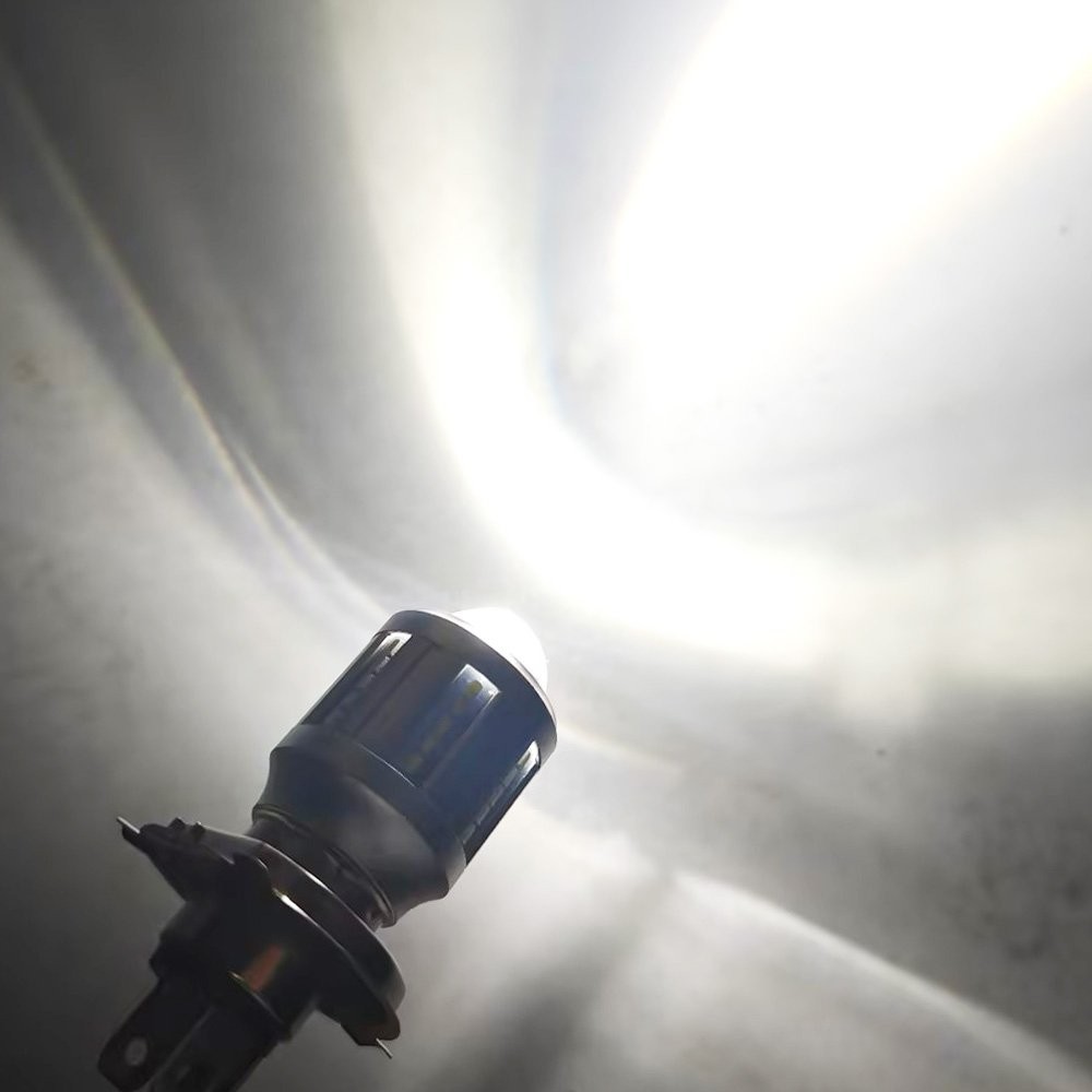 H4 LED Motorcycle Headlight Fog Bulb Hi-Lo Beam White Yellow Dual Color DC 9-32V