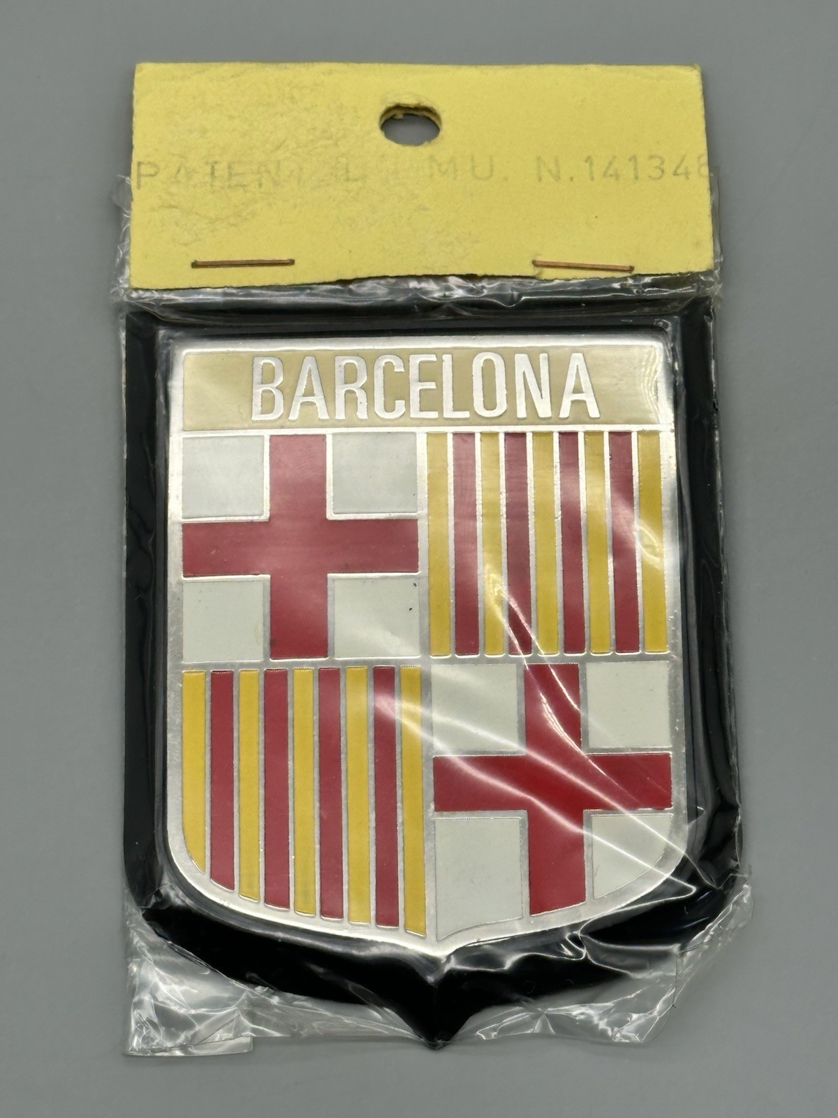 Vintage European Scooter Badge Shield Emblem 2.5″ x 3″ BARCELONA NOS – lot B!