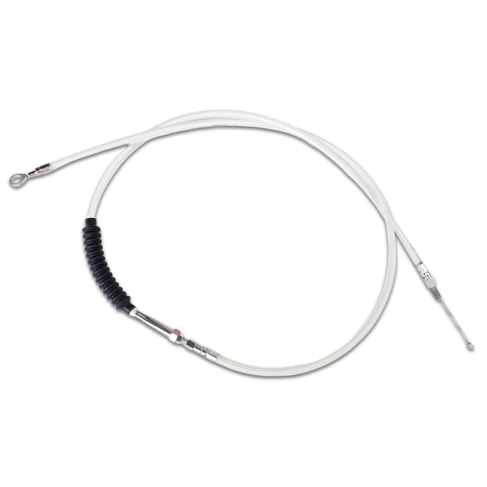 66 9/10″ 170cm White Braided Clutch Cable for Harley Dyna Softail Fat Bob FXD/I