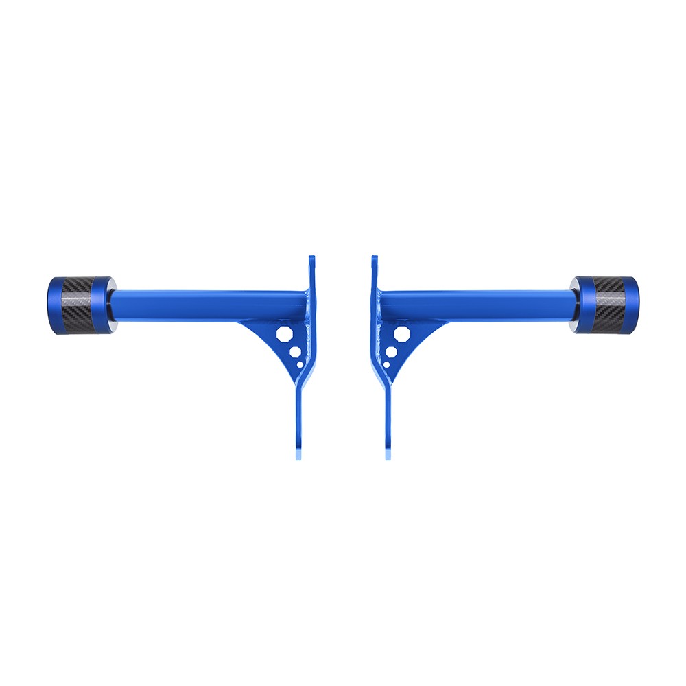 ProTek Performance Blue Rear Crash Bar Sliders Blue/Carbon Fits Harley Softail