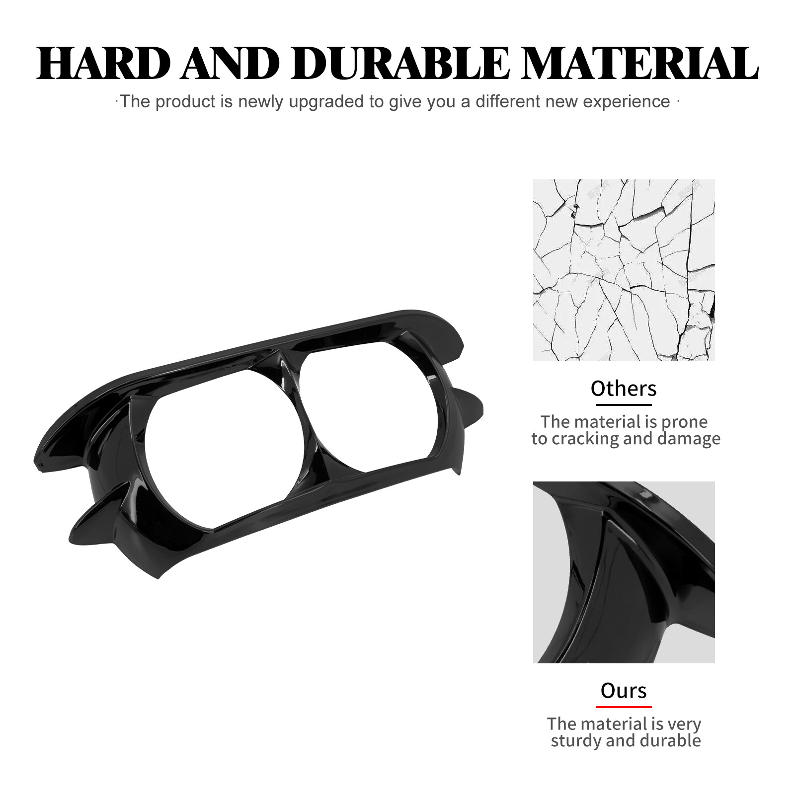 Vivid Black Headlamp Headlight Trim Cover Bezel Fit For Harley Road Glide 15-22