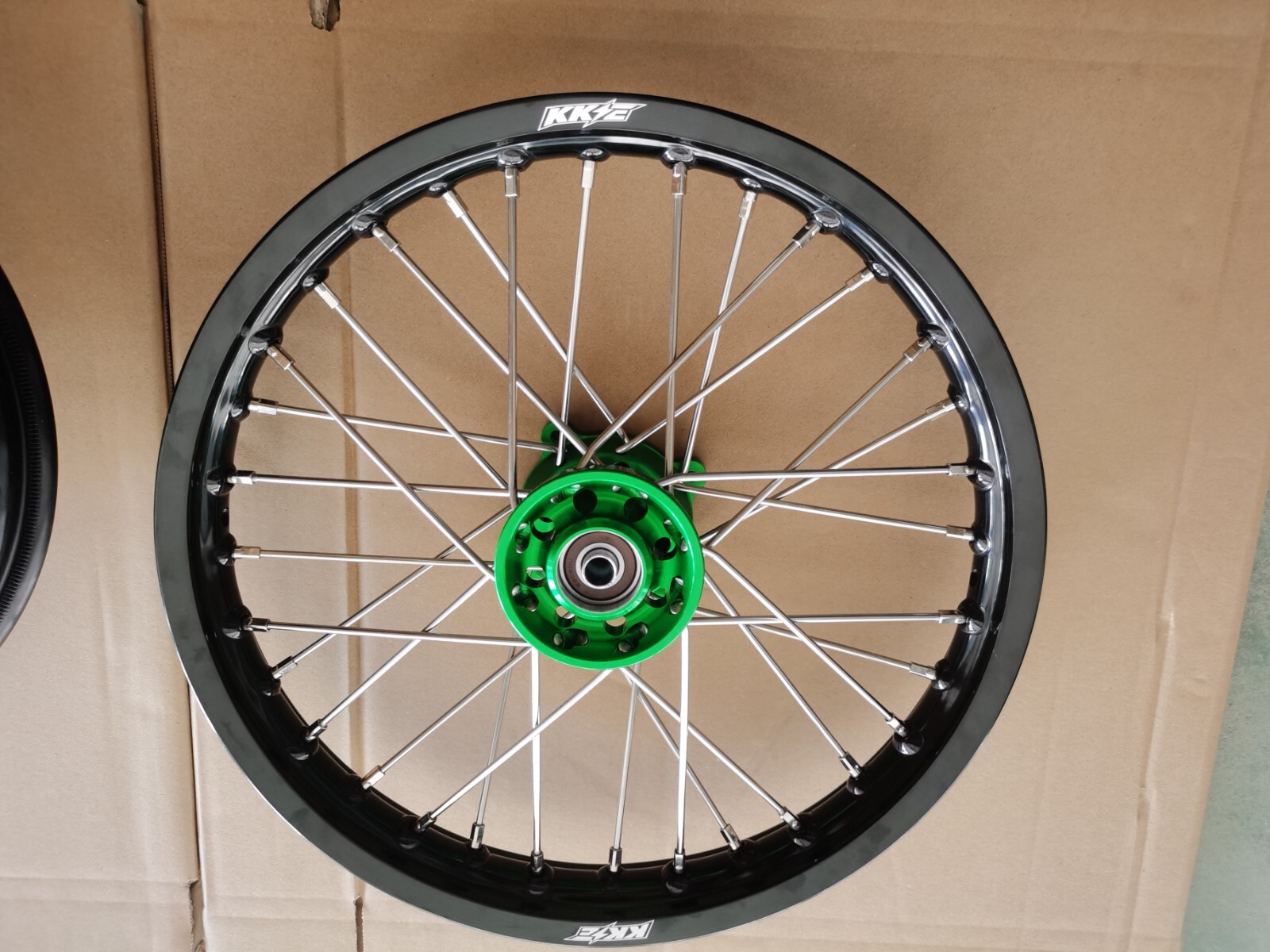 KKE 1.4*14/1.6*12 Mini Dirt Bike Wheels for Kawasaki KX65 2000-2024 Green Hub