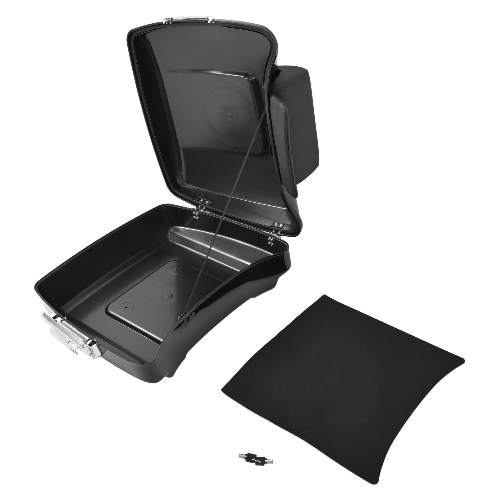 5.5” Vivid Black Razor Tour Pack Trunk W/mount Rack For Harley Softail Heritage
