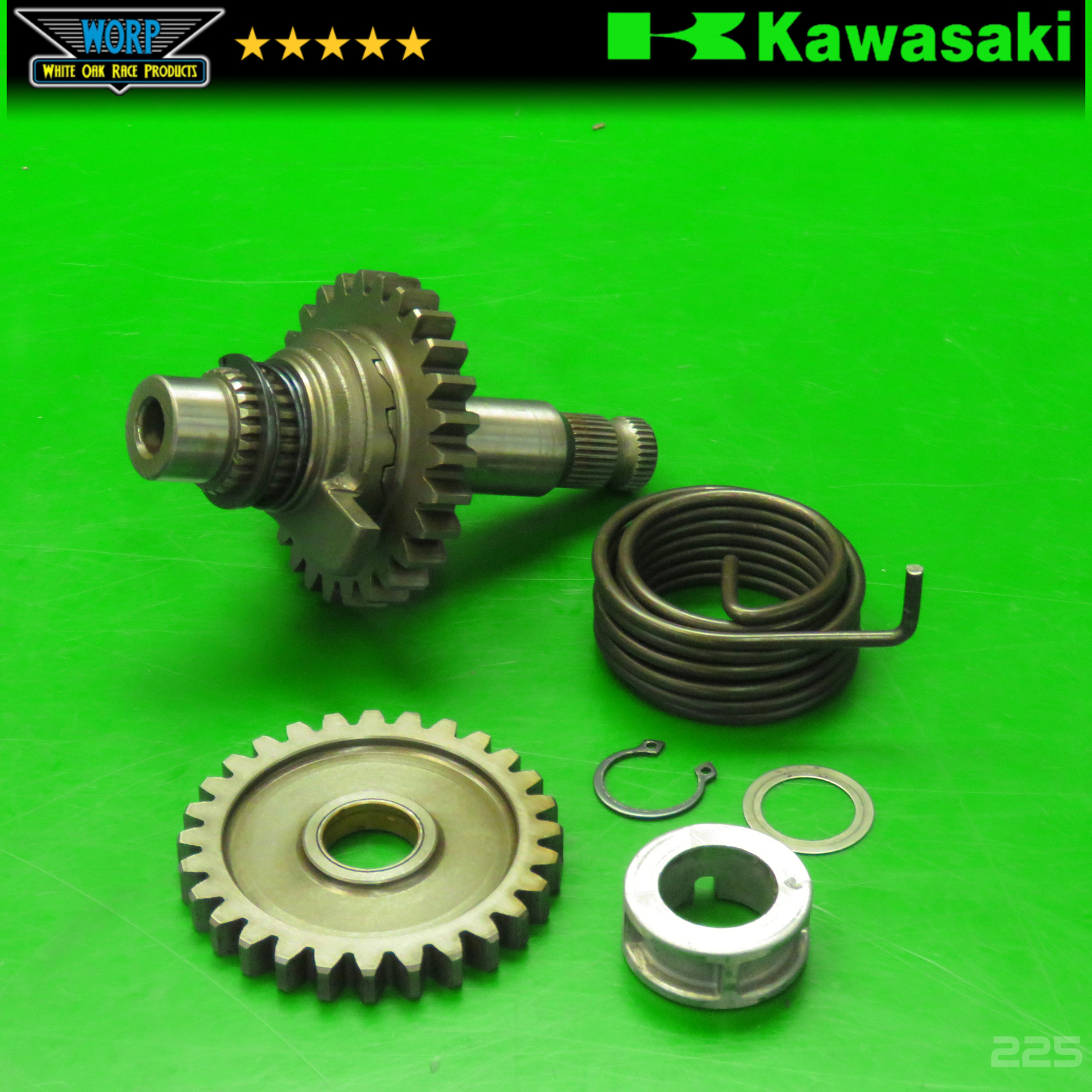 OEM 1975 KAWASAKI TRIAL KT250 KICK START STARTER KICKSTART GEAR SHAFT SPINDLE