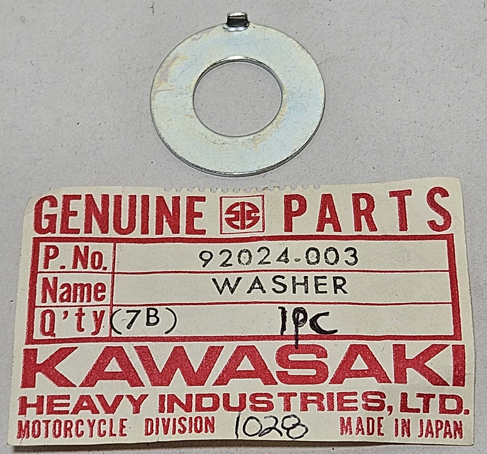 1 NOS Genuine Kawasaki KD KE KX KDX 60 80 125 12mm Lock Tab Washer OEM 92024-003