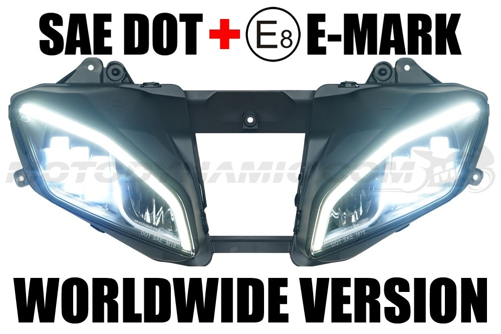 NON-USA Models 2008-2016 Yamaha YZF R6 Full LED Projector Head Light w/ DRL
