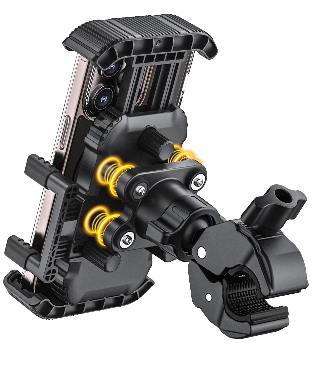 IZCUZK Bike Phone Holder for Handlebar, Motorcycle Mount, Shock Black