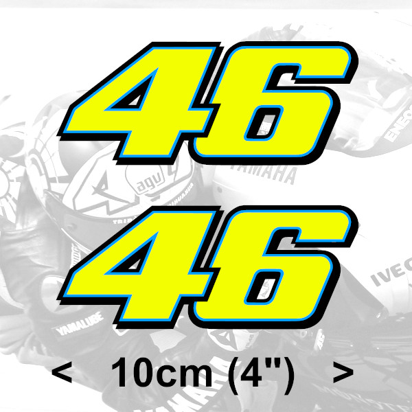 Rossi Stickers 46 FLUORESCENT YELLOW vinyl (2013) 2 x 10cm 4″ sticker