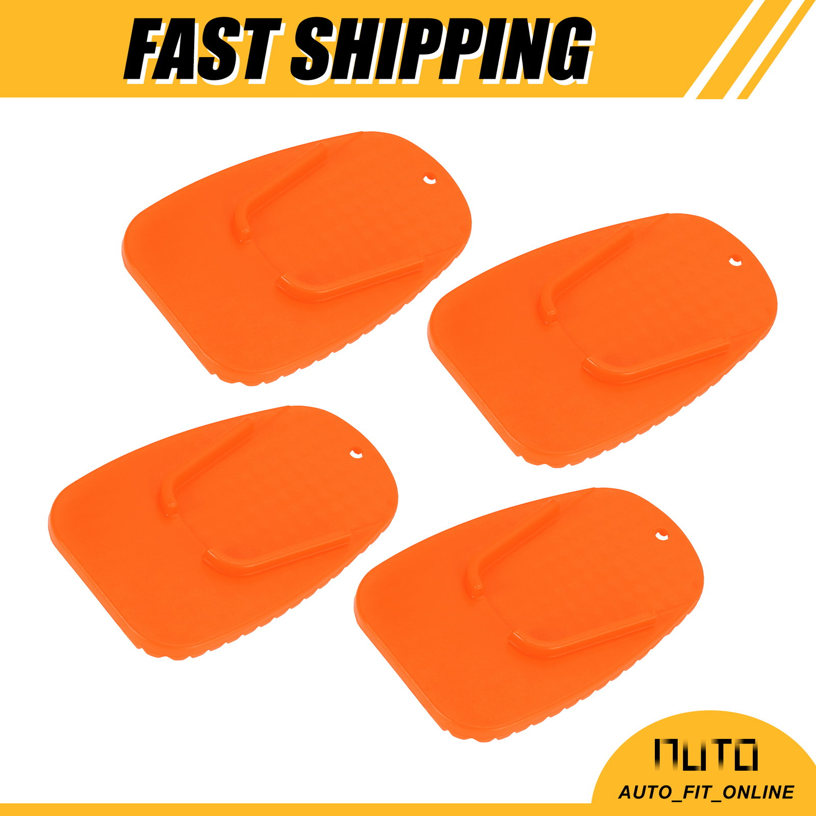 FOUR Motorcycle Kickstand Pad Support Plate Pad Side Stand Extension Universal