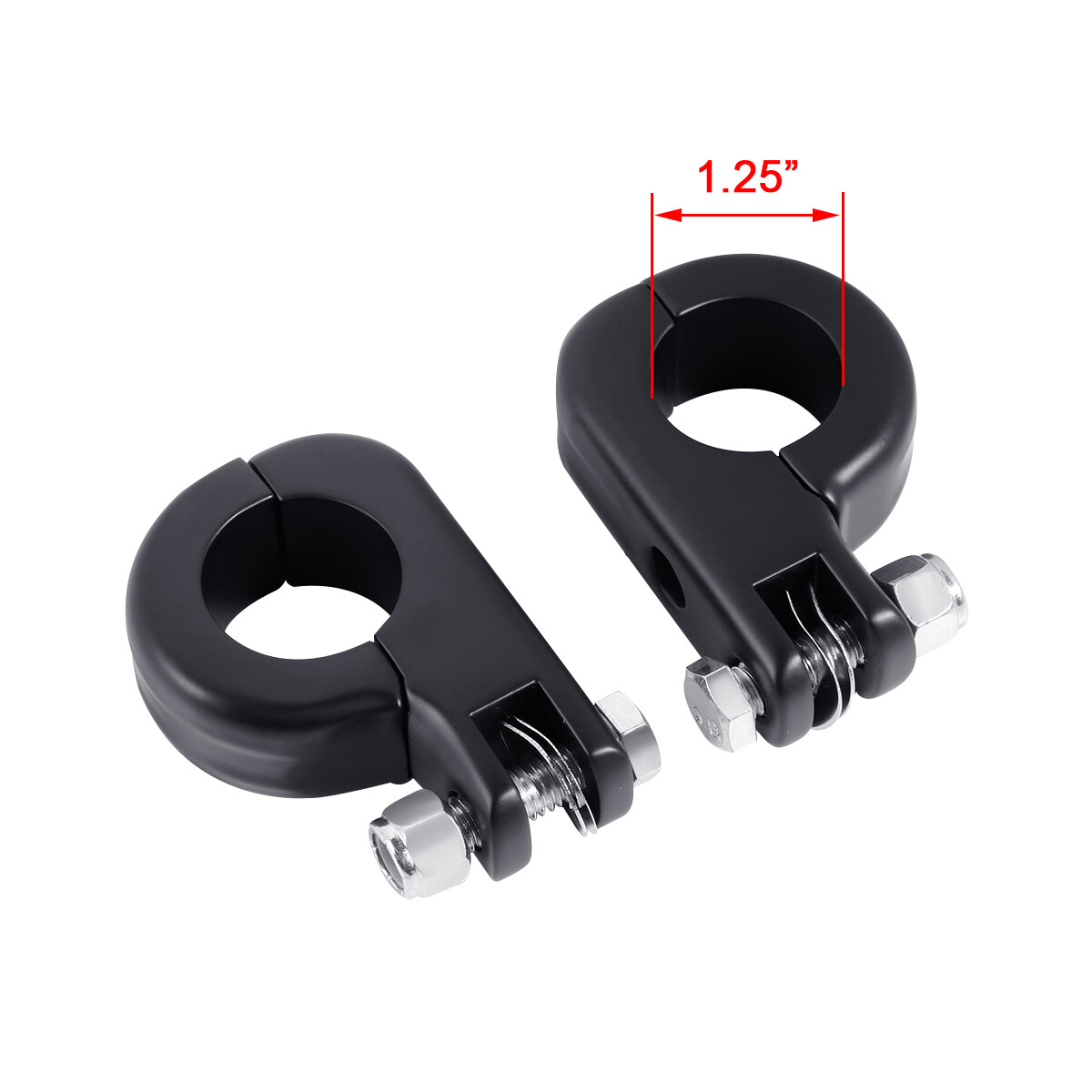 Matte Black 1-1/4″ Engine Guard Footpeg Male Mount Clamps Fit For Harley Touring
